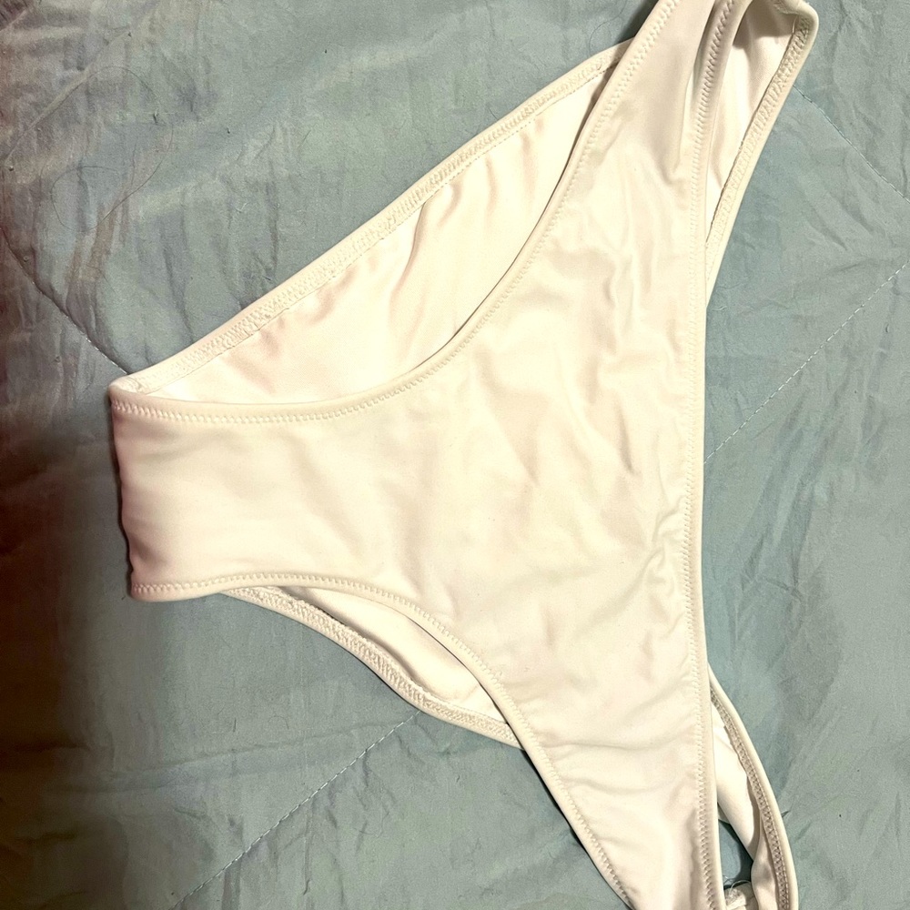 VS PINK white ruched bikini bottoms
